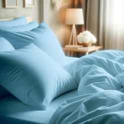Taie d'oreiller ou taie de traversin coton TERTIO® - Bleu Lagon