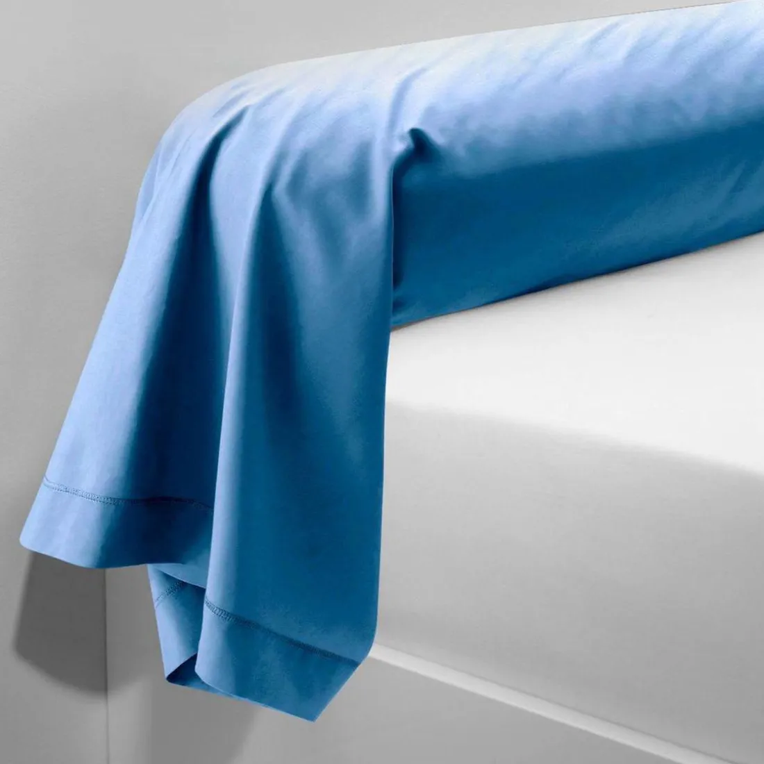 Taie d'oreiller ou taie de traversin coton TERTIO® - Bleu Azur