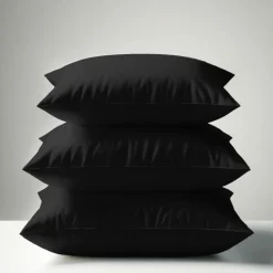 Taie d'oreiller ou taie de traversin coton TERTIO® - Noir