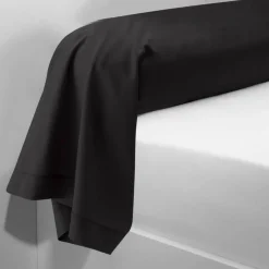 Taie d'oreiller ou taie de traversin coton TERTIO® - Noir