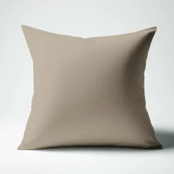 Taie d'oreiller ou taie de traversin coton TERTIO® - Taupe