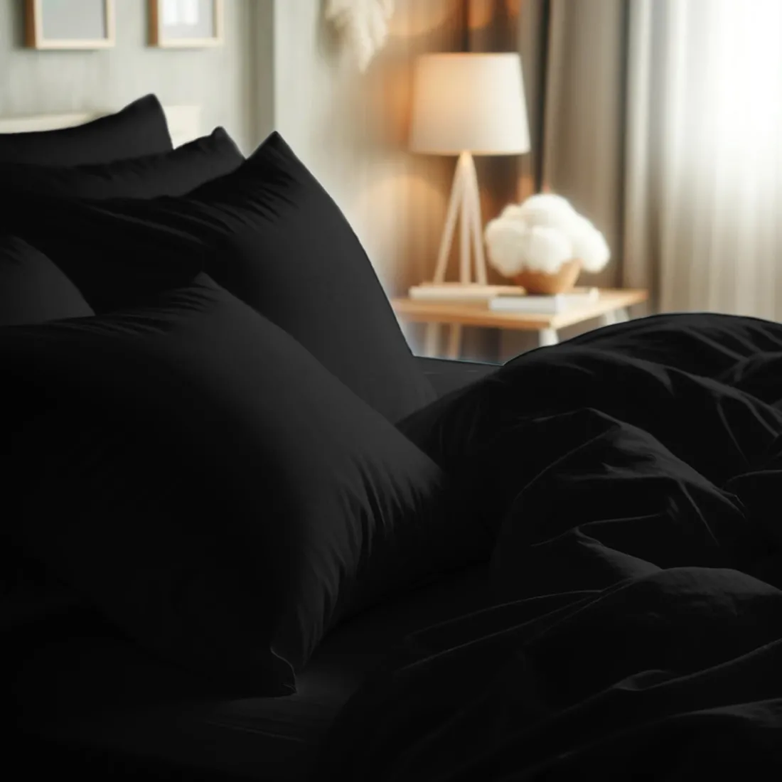 Taie d'oreiller ou Taie de traversin polycoton TERTIO® - Noir