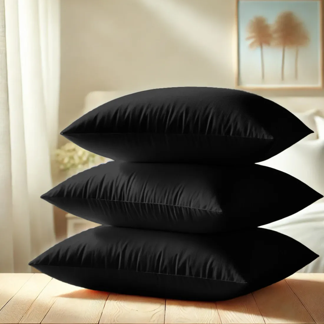 Taie d'oreiller ou Taie de traversin polycoton TERTIO® - Noir