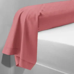 Taie d'oreiller ou taie de traversin coton TERTIO® - Vieux Rose