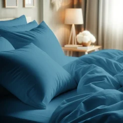 Taie d'oreiller ou taie de traversin coton TERTIO® - Bleu Canard