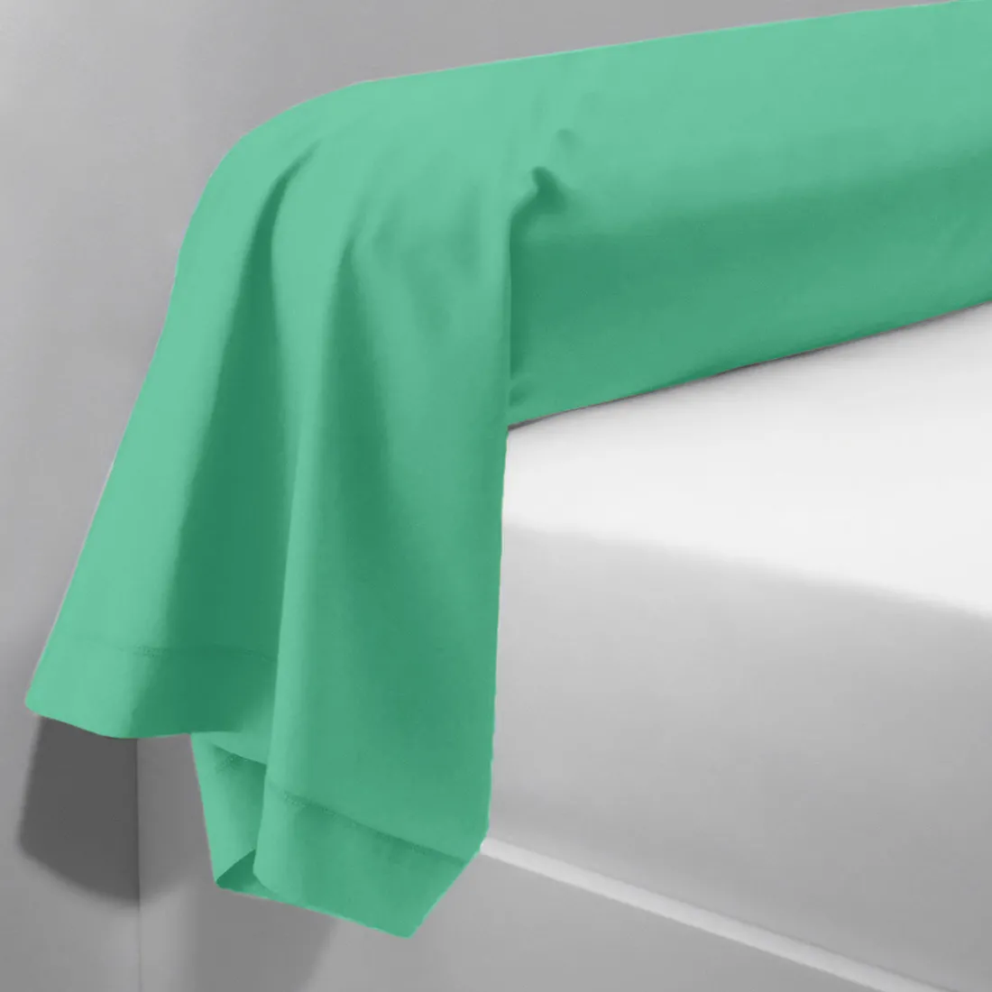 Taie d'oreiller ou Taie de traversin polycoton TERTIO® - Vert Eucalyptus