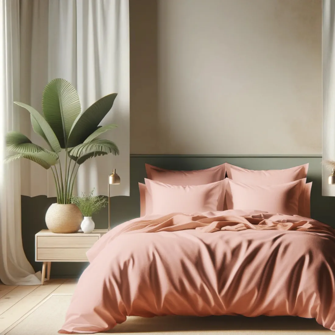 Taie d'oreiller ou taie de traversin coton TERTIO® - Rose Blush