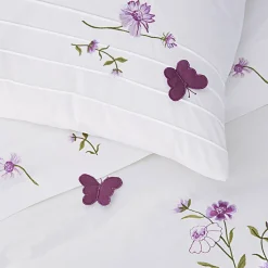 Taie d'oreiller sac brodée en coton percale DR.LORENZA - Blanc
