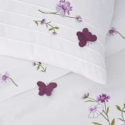 Taie d'oreiller sac brodée en coton percale DR.LORENZA - Blanc