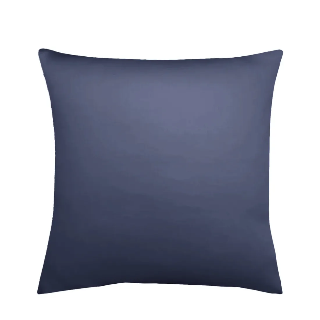 Taie d'oreiller satin de coton 2 faces uni / rayé TERTIO® - bleu indigo
