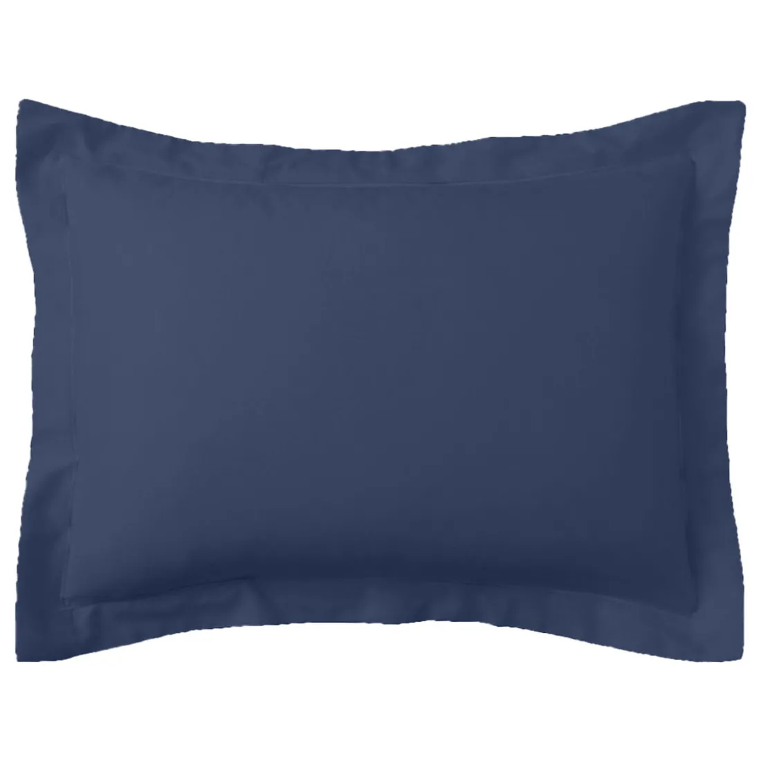Taie d'oreiller satin de coton 2 faces uni / rayé TERTIO® - bleu indigo