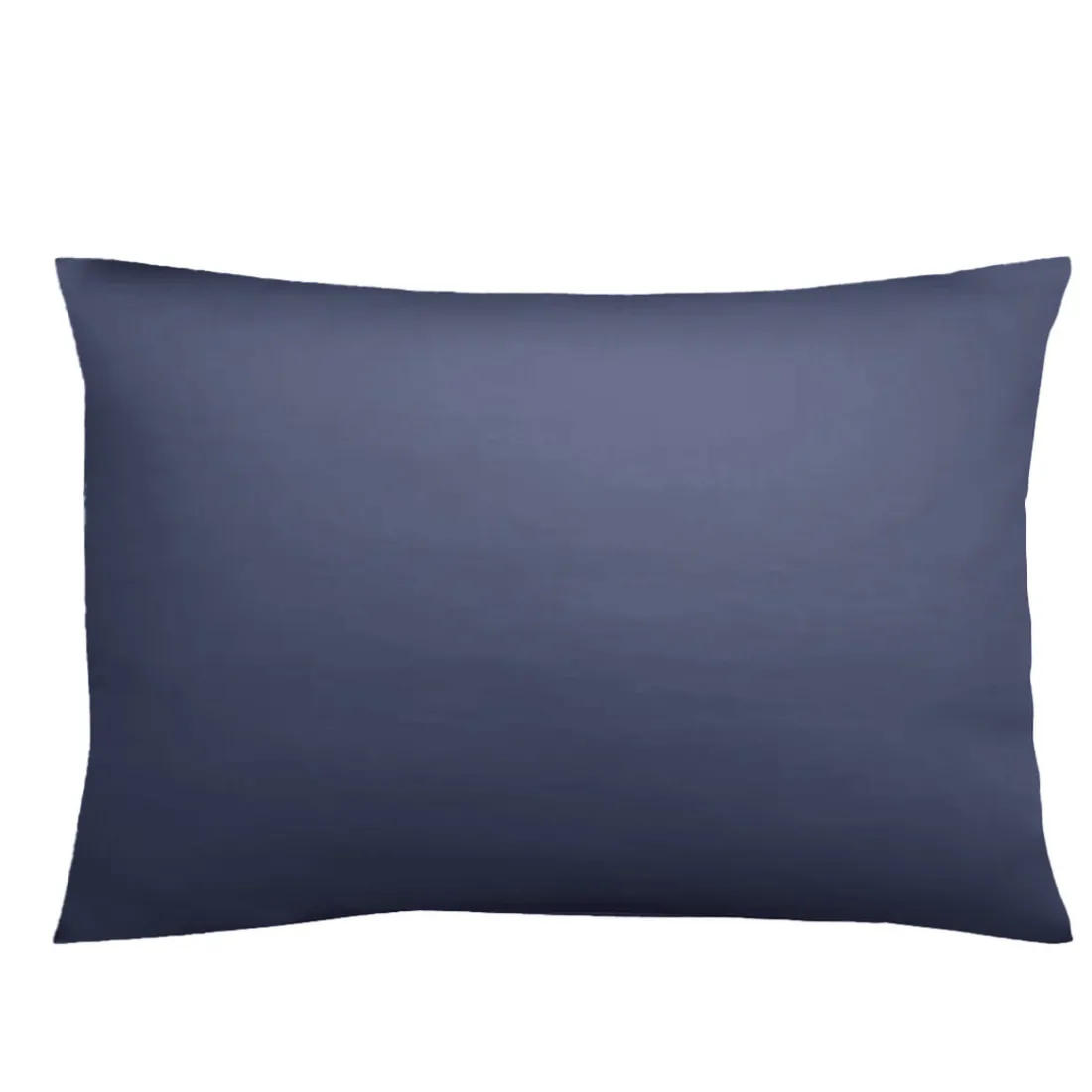 Taie d'oreiller satin de coton 2 faces uni / rayé TERTIO® - bleu indigo