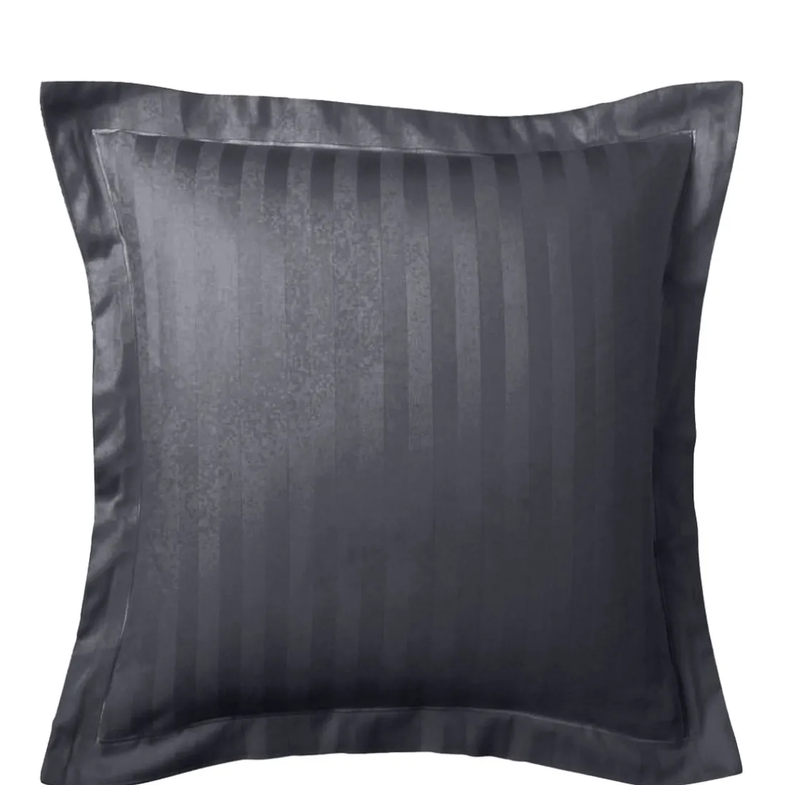 Taie d'oreiller satin de coton 2 faces uni / rayé TERTIO® - Gris Anthracite