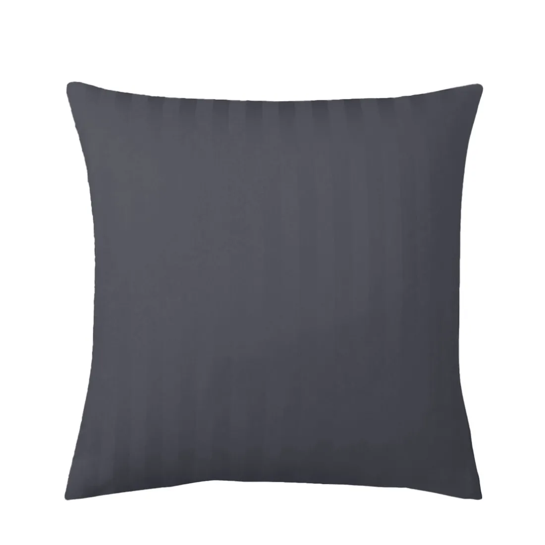 Taie d'oreiller satin de coton 2 faces uni / rayé TERTIO® - Gris Anthracite