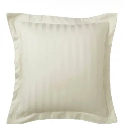 Taie d'oreiller satin de coton 2 faces uni / rayé TERTIO® - Ecru