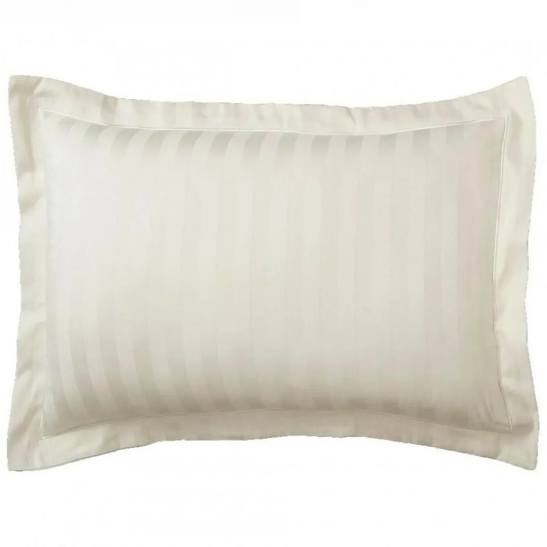 Taie d'oreiller satin de coton 2 faces uni / rayé TERTIO® - Ecru