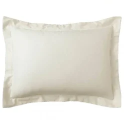 Taie d'oreiller satin de coton 2 faces uni / rayé TERTIO® - Ecru