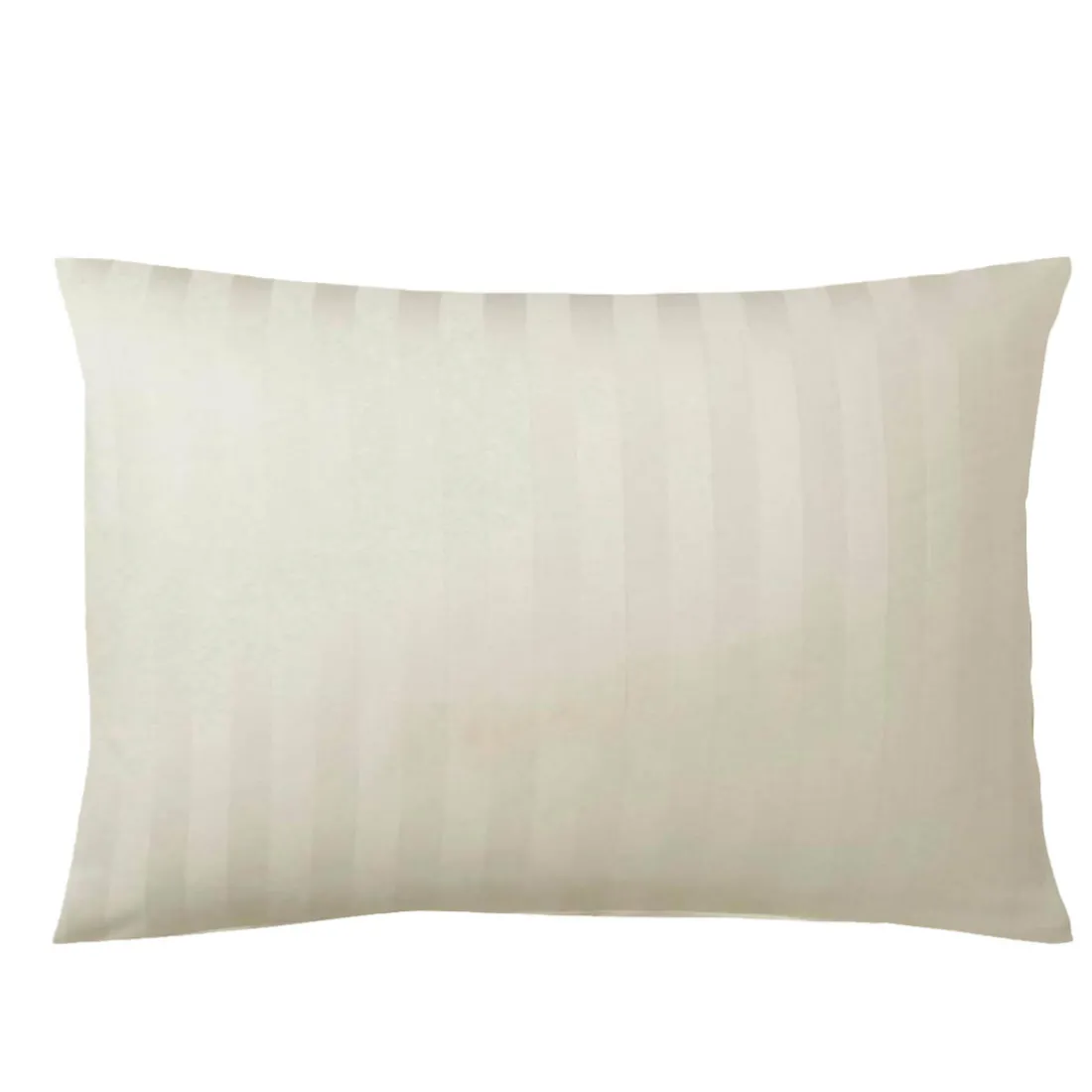 Taie d'oreiller satin de coton 2 faces uni / rayé TERTIO® - Ecru