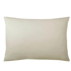 Taie d'oreiller satin de coton 2 faces uni / rayé TERTIO® - Ecru