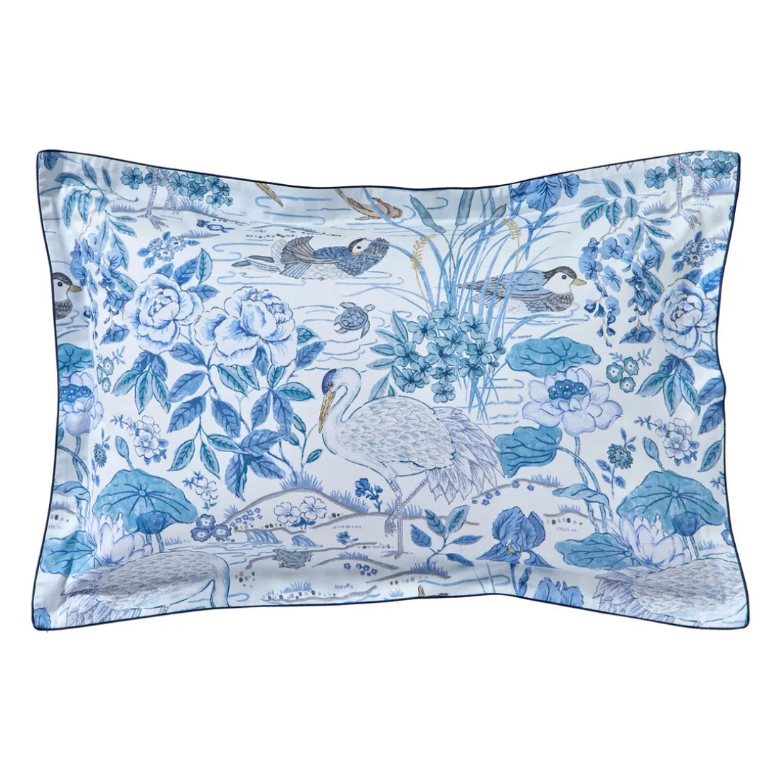 Taie d'oreiller satin WATER GARDEN-Bleu