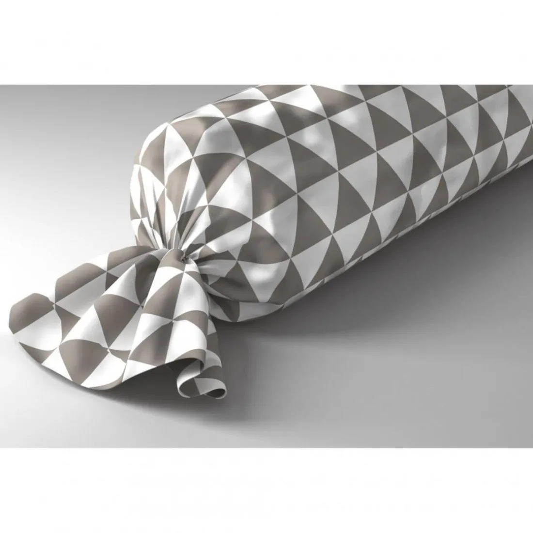 Taie d'oreiller, taie de traversin en coton LORENZ - Gris/Blanc