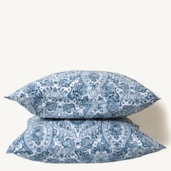 Taie d'oreiller, taie de traversin en coton MISTRY - Bleu