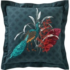 Taie d'oreiller volant motif fleurs et paonsDR. MAGNIFIQUE