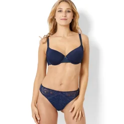 Tanga dentelle bleu - Ariane
