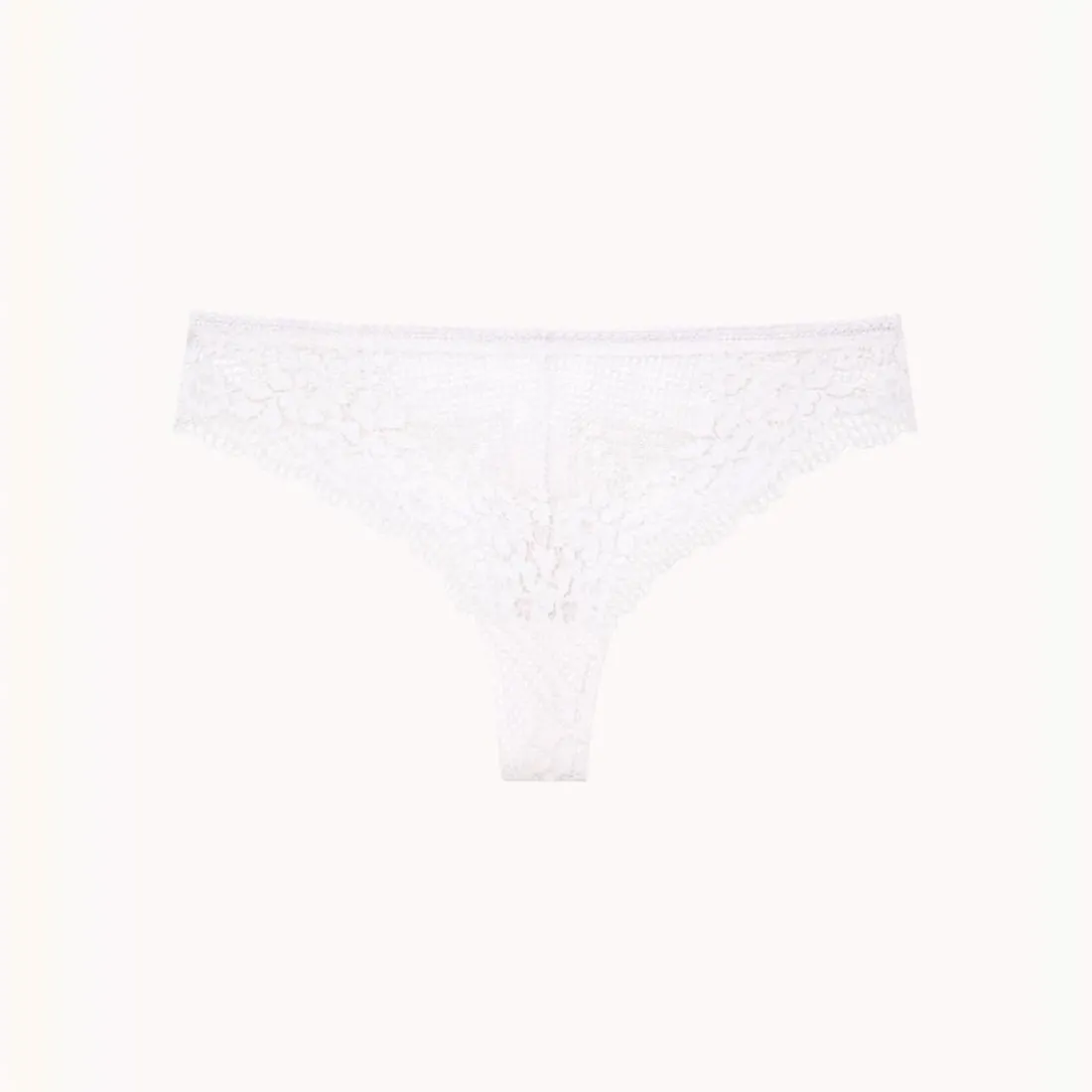 Tanga en dentelle - Beige
