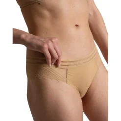 Tanga en dentelle graphique - Toffee marron