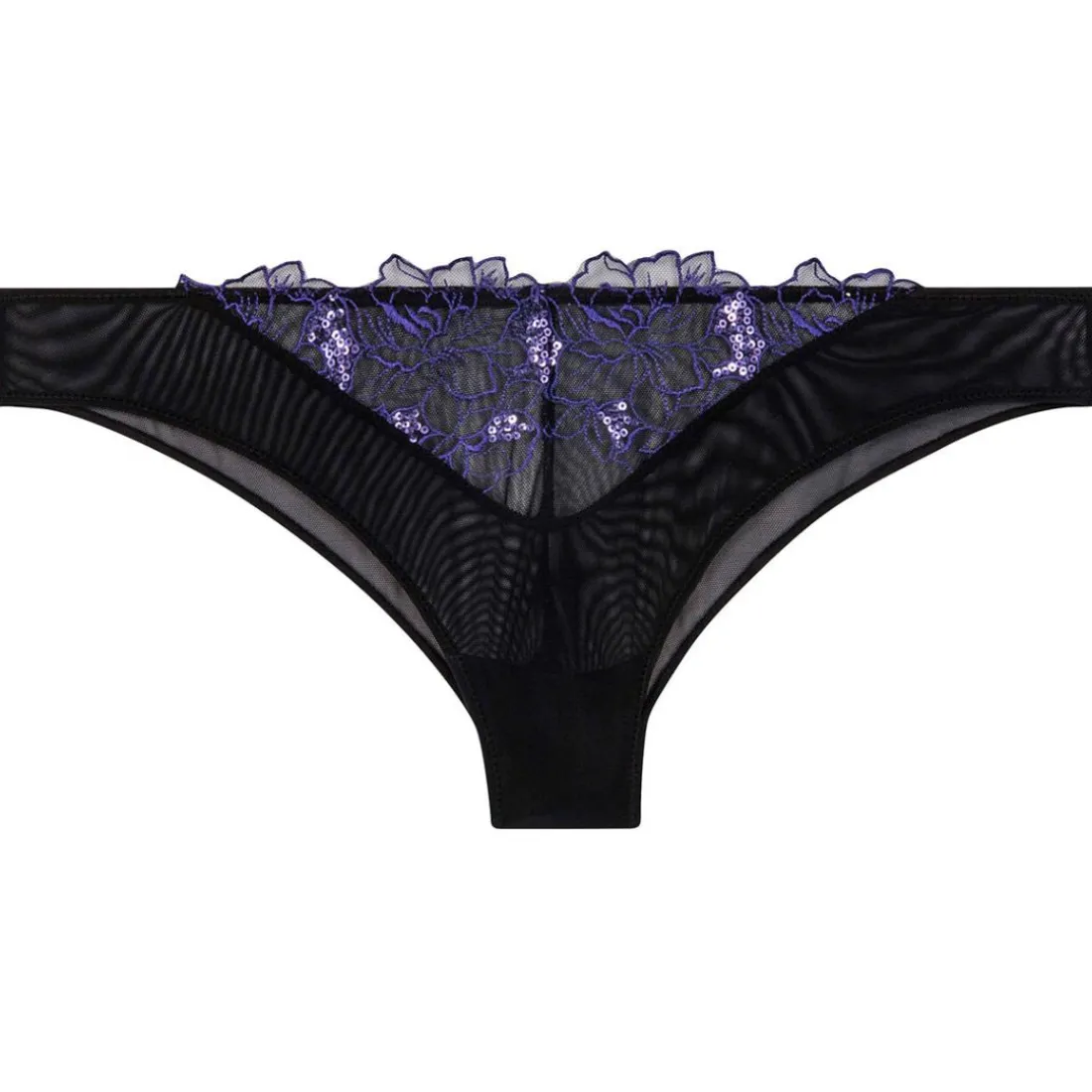 Tanga noir/violet Amants