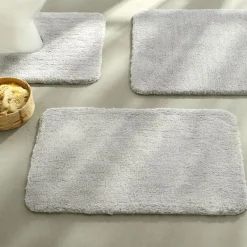 Tapis contour WC UNIMICRO microfibre luxe gris galet