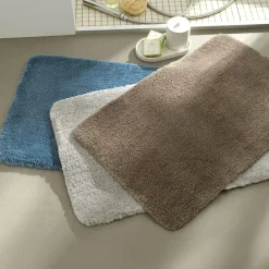Tapis contour WC UNIMICRO microfibre luxe bleu tempête