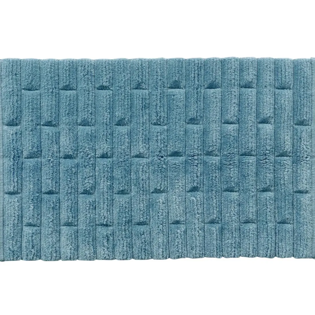 Tapis de bain BRIQUETTE bleu tempête