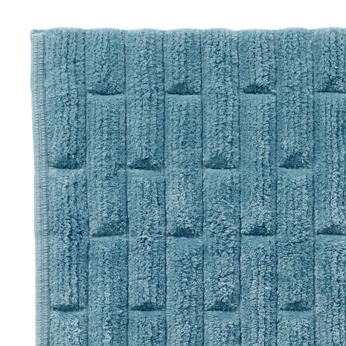 Tapis de bain BRIQUETTE bleu tempête