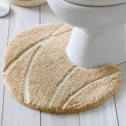 Tapis de bain contour WC en polyester 50x45 PIERRE beige
