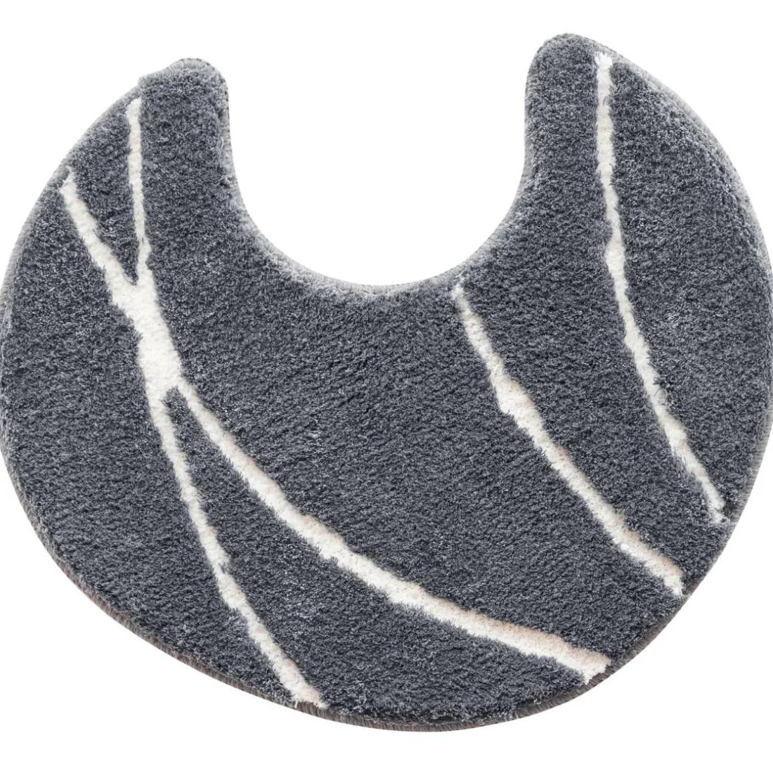 Tapis de bain contour WC en polyester 50x45 PIERRE gris