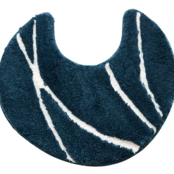 Tapis de bain contour WC en polyester 50x45 PIERRE bleu