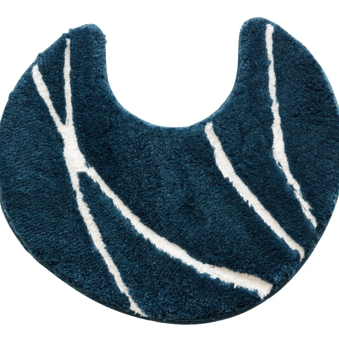 Tapis de bain contour WC en polyester 50x45 PIERRE bleu