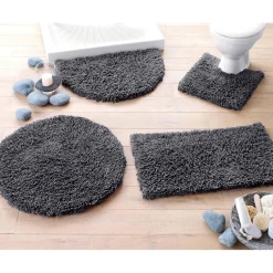 Tapis de bain coton longues mèches 1500g/m2 - Anthracite