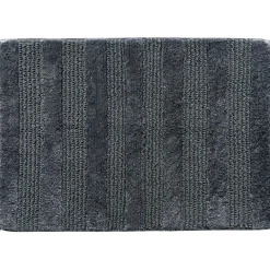 Tapis de bain coton épais double face gris LUIS