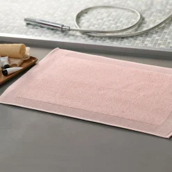 Tapis de bain en coton modal CAROLINE doux et absorbant rose nude