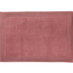 Tapis de bain en coton modal CAROLINE doux et absorbant bois de rose
