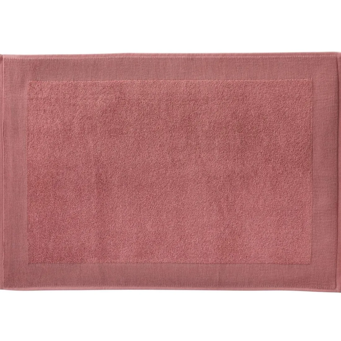 Tapis de bain en coton modal CAROLINE doux et absorbant bois de rose