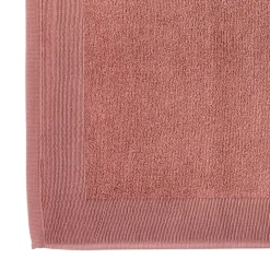 Tapis de bain en coton modal CAROLINE doux et absorbant bois de rose
