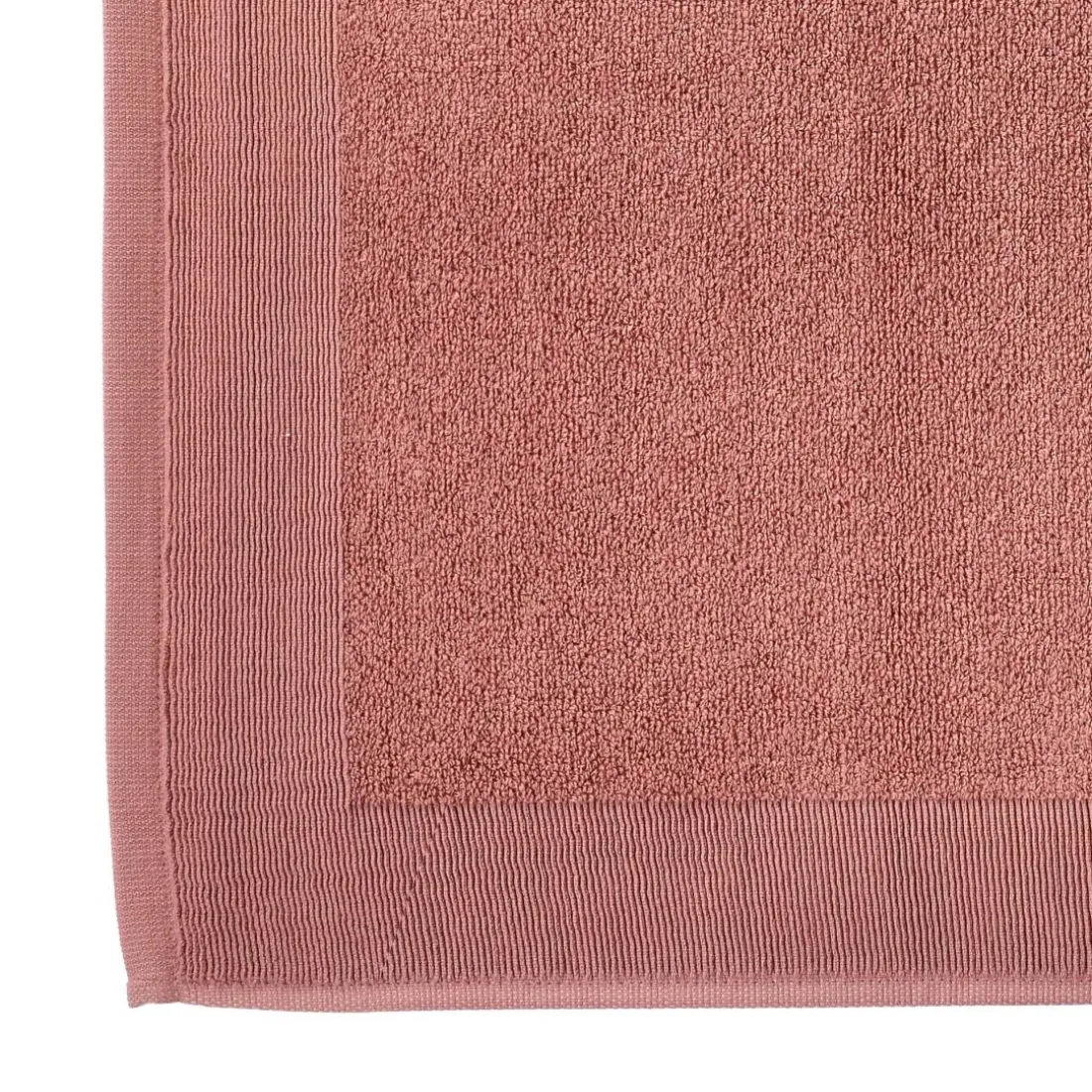 Tapis de bain en coton modal CAROLINE doux et absorbant bois de rose