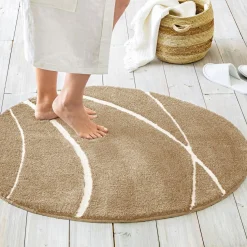 Tapis de bain en polyester PIERRE beige