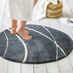 Tapis de bain en polyester PIERRE gris
