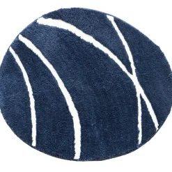 Tapis de bain en polyester PIERRE bleu