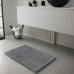 Tapis de Bain Meche 80 x 50 Polyester TODAY Essential Acier